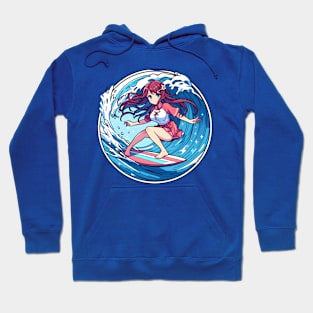 Surfing Anime girl Hoodie